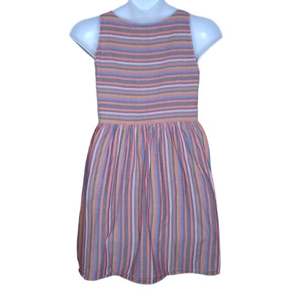MADEWELL rainbow striped scoopneck tank dress with pockets M L3305 - Picture 4 of 10